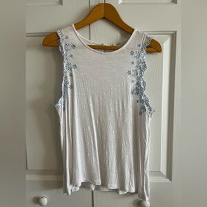 Design History Women’s Embroidered Eyelet Sleeveless Tank (sz Large)